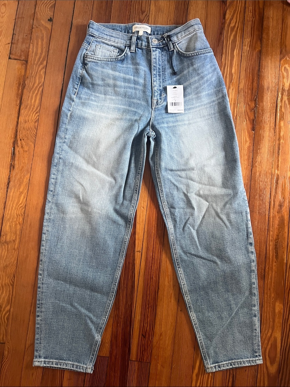 NWT Current/Elliott The Jaunt Taper Baggy High Rise Jeans Morning Glory 26